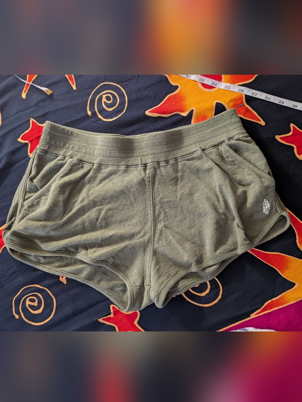 Cozy Olive Green Terry Cloth Lounge Shorts